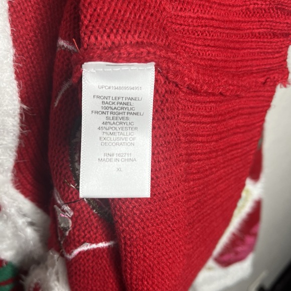 NWT NEW Womens Jollidays Reindeer Button Front Cardigan Christmas Ugly Tacky XL - Picture 10 of 13